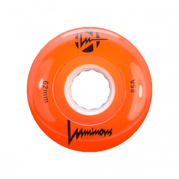 LUMINOUS LED ROLLER WHEELS ORANGE 62MM (4 UNITS)