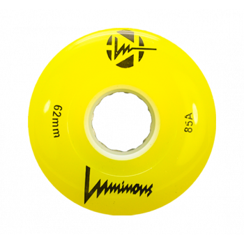 LUMINOUS LED ROLLER WHEELS YELLOW 62MM (4 UNITS)