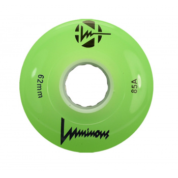 LUMINOUS LED ROLLER WHEELS Green Glow 62MM (4 UNITS)